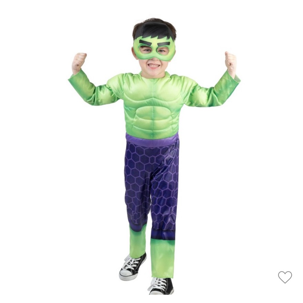 Kids Green and Purple Superhero Hulk Costume